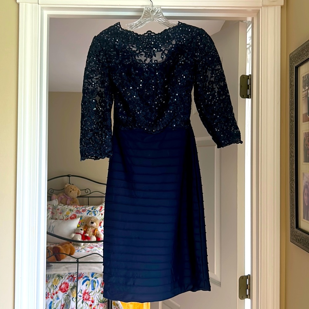 JJs House navy sequined dress